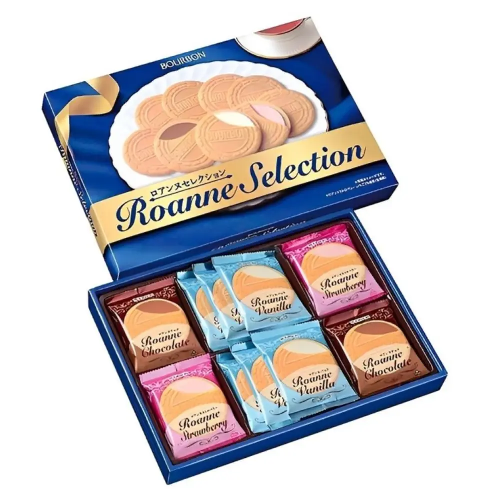Bánh Xốp Kẹp Kem Tổng Hợp, Roanne Selection, Assorted Cream Sandwich Wafers, 28 Cái (200g) - BOURBON