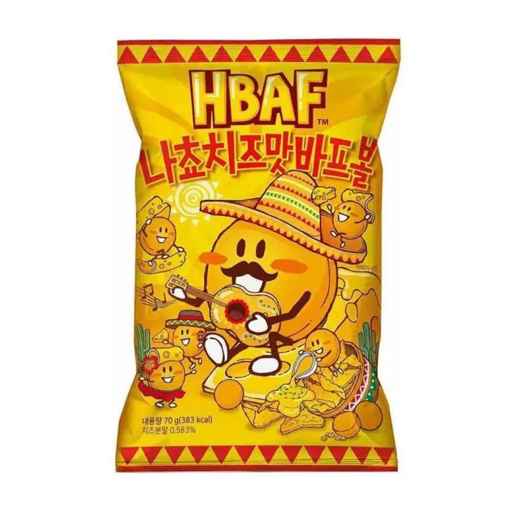 Snack Bắp Vị Phô Mai Nacho, Flavored Snack Balls, Cheese (70g) - HBAF
