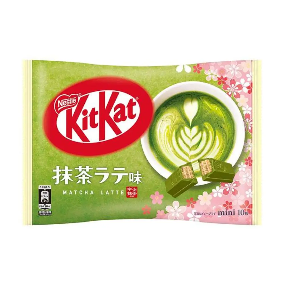 Bánh Xốp Mini Phủ Socola Trà Xanh Latte, Mini Wafer Bars, Matcha Latte, 10 Thanh (116g) - KITKAT
