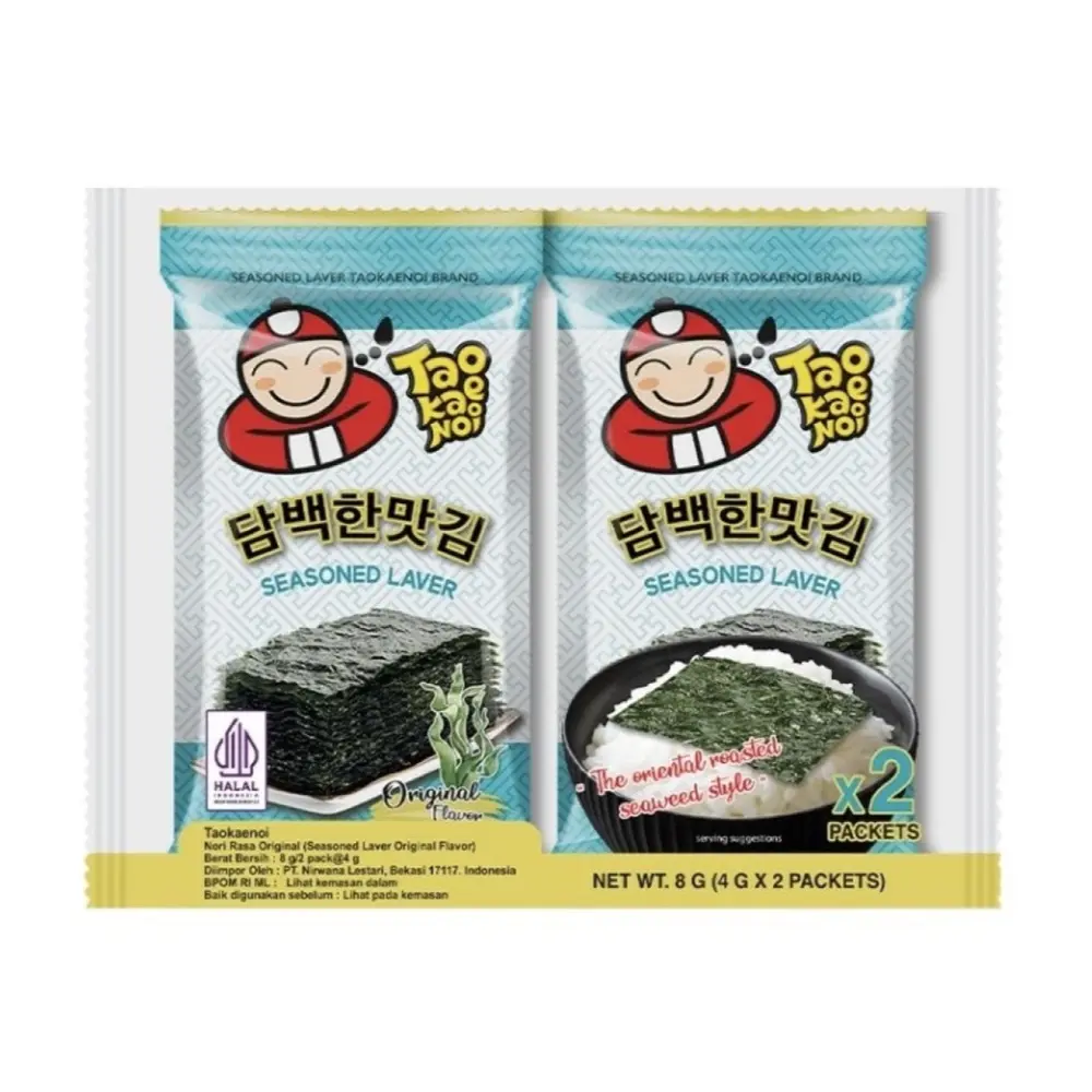 Rong Biển Vị Truyền Thống, Seasoned Laver, Original, 2 Gói (8g) - TAO KAE NOI