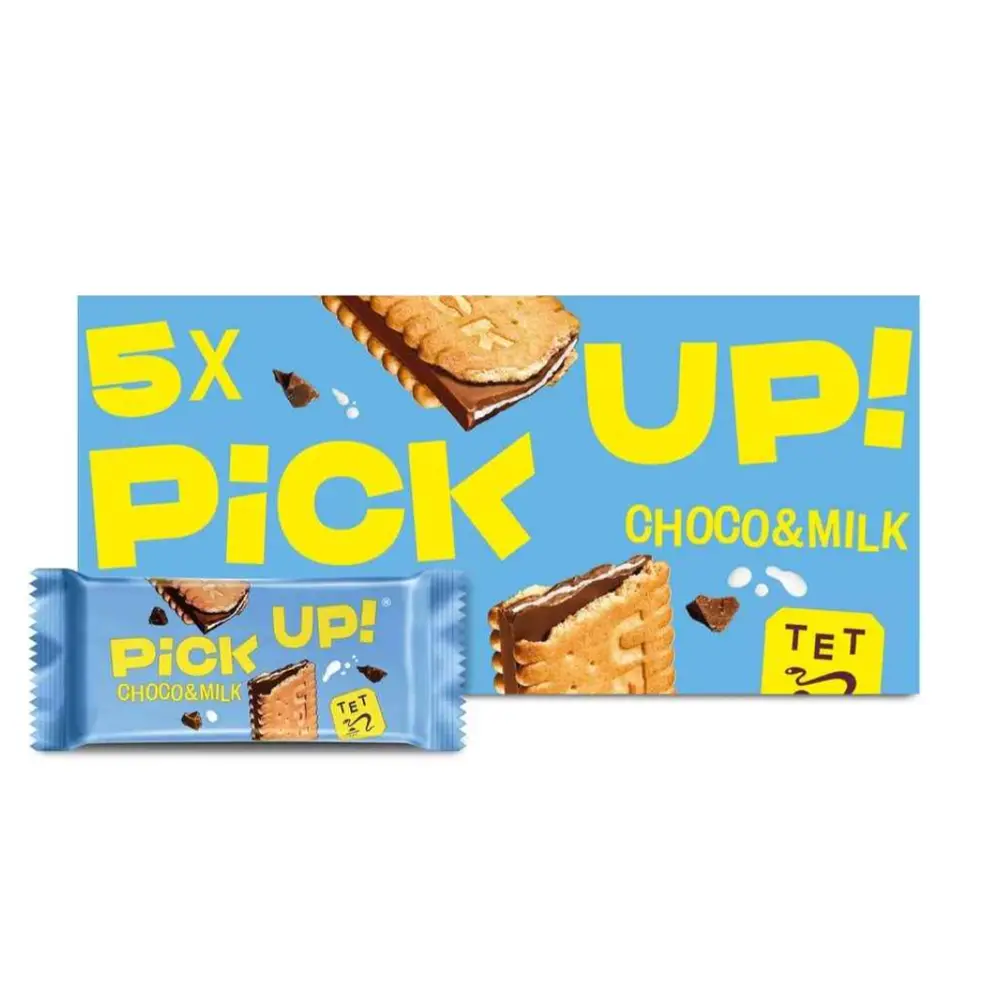Bánh Quy Kẹp Socola & Sữa, Pick Up!, Choco & Milk, 5 Cái (140g) - BAHLSEN