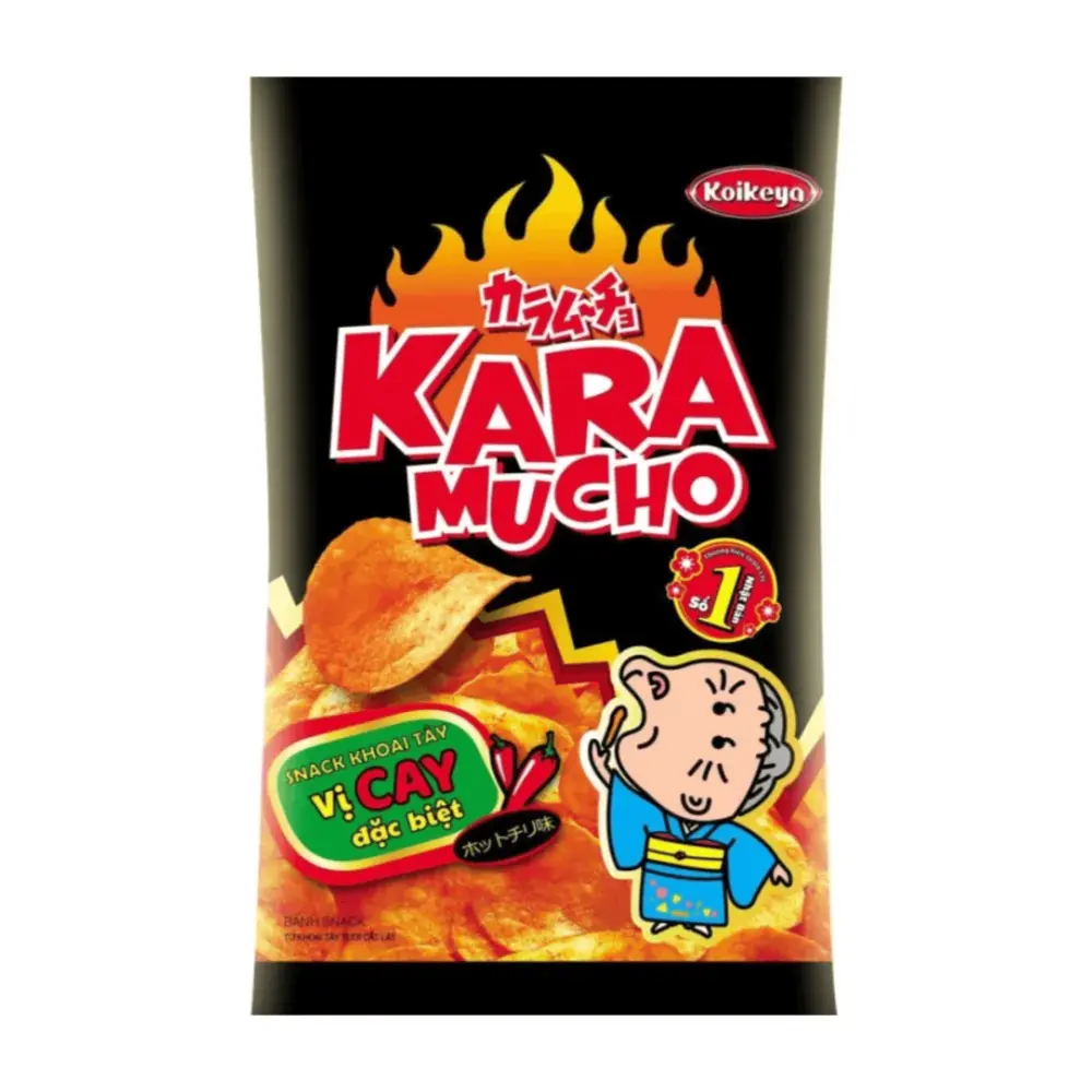 Snack Khoai Tây Vị Cay Đặc Biệt, Karamucho Potato Chips, Hot Chili (82g) - KOIKEYA