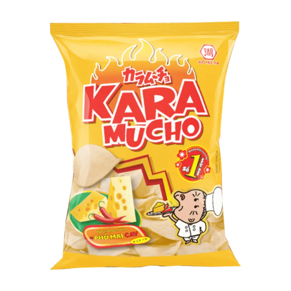 Snack Khoai Tây Vị Phô Mai Cay, Karamucho Potato Chips, Spicy Cheese (44g) - KOIKEYA