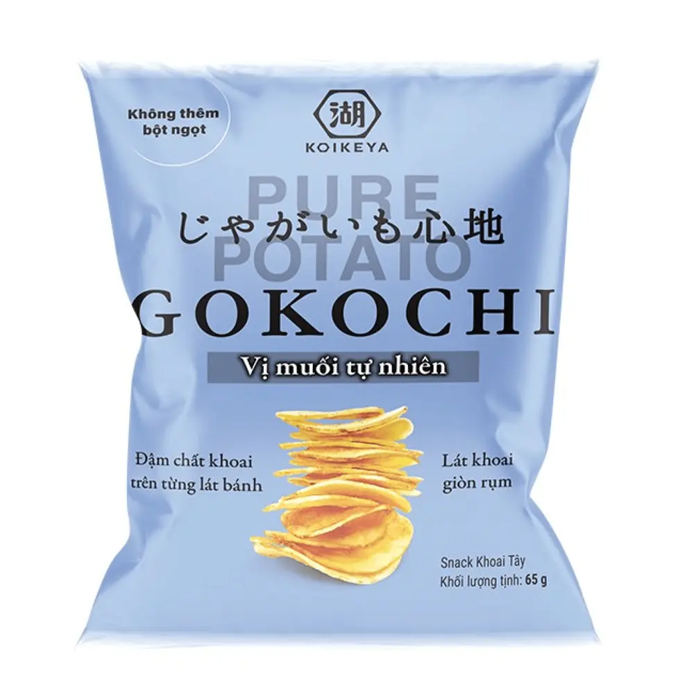 Snack Khoai Tây Vị Muối, Gokochi Pure Potato Chips, Sea Salt (65g) - KOIKEYA