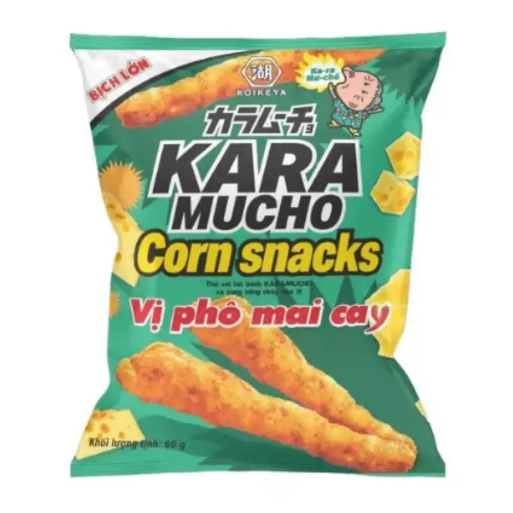 Snack Bắp Vị Phô Mai Cay, Karamucho Corn Snacks, Spicy Cheese (60g) - KOIKEYA