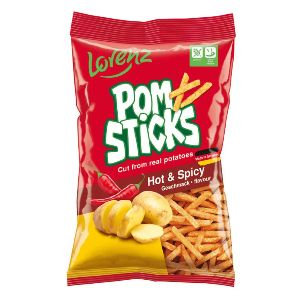 Khoai Tây Chiên Vị Ớt Cay, Pomsticks, Hot & Spicy (70g) - LORENZ