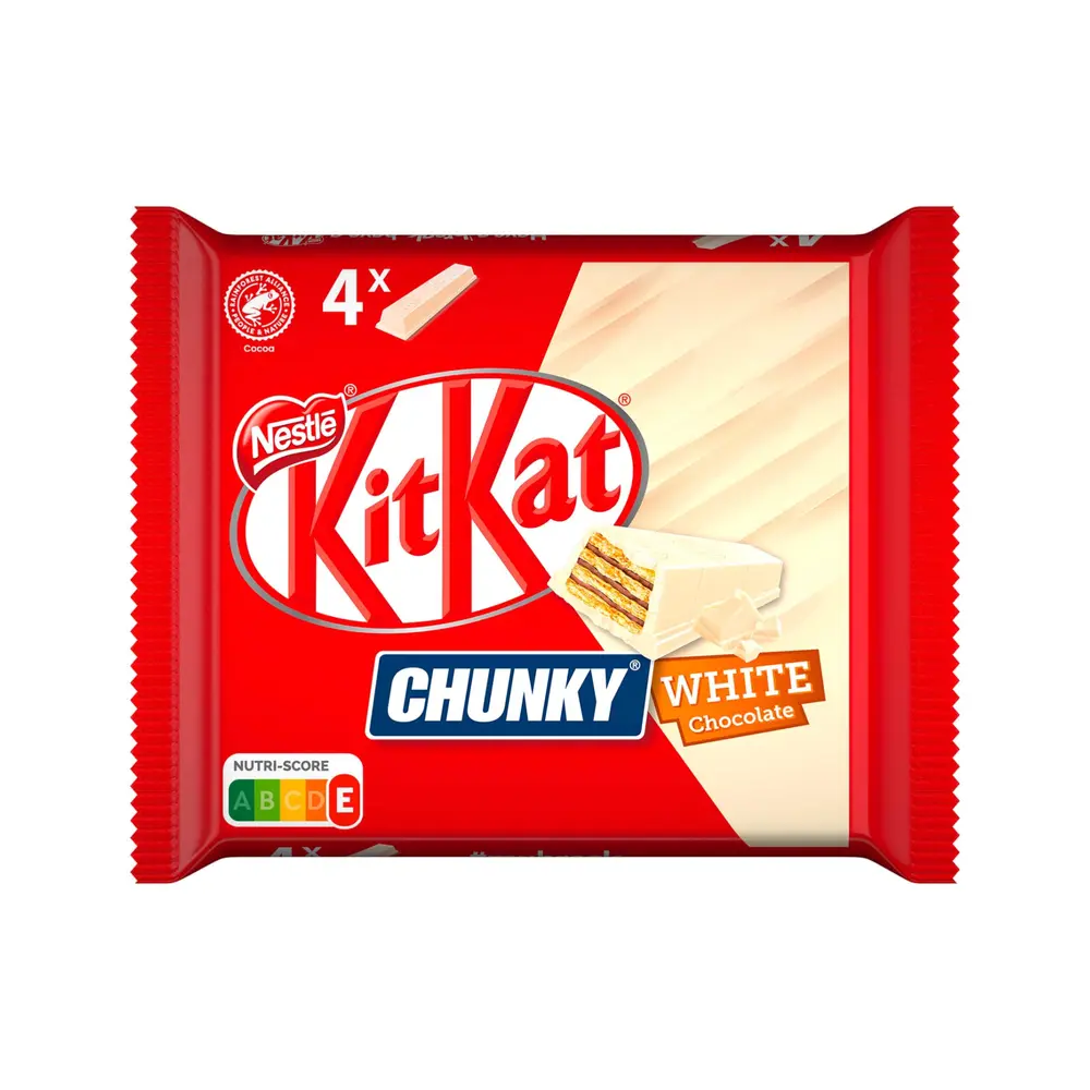 Bánh Xốp Phủ Socola Trắng, Chunky, White Chocolate Wafer Bars, 4 Thanh (160g) - KITKAT