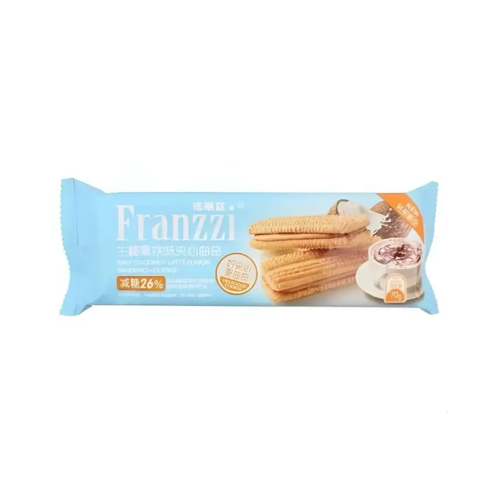 Bánh Quy Kẹp Kem Latte Dừa, Raw Coconut Latte Flavor Sandwich Cookie (70g) - FRANZZI