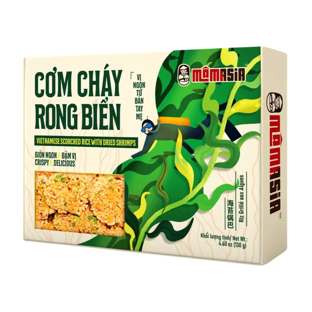 Cơm Cháy Rong Biển, Vietnamese Scorched Rice with Seaweed, 4.6 oz (130g) - MAMASIA