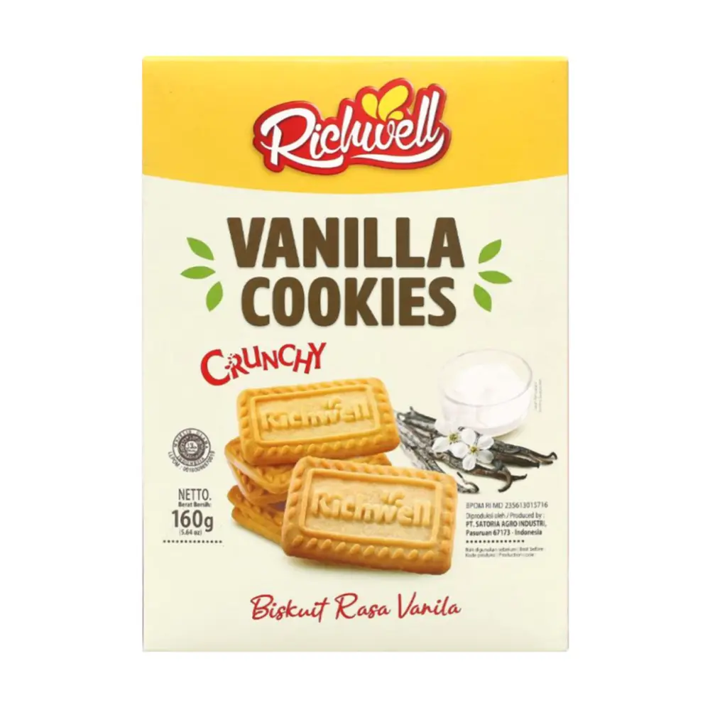 Bánh Quy Vani, Crunchy Vanilla Cookies, 5.64 oz (160g) - RICHWELL