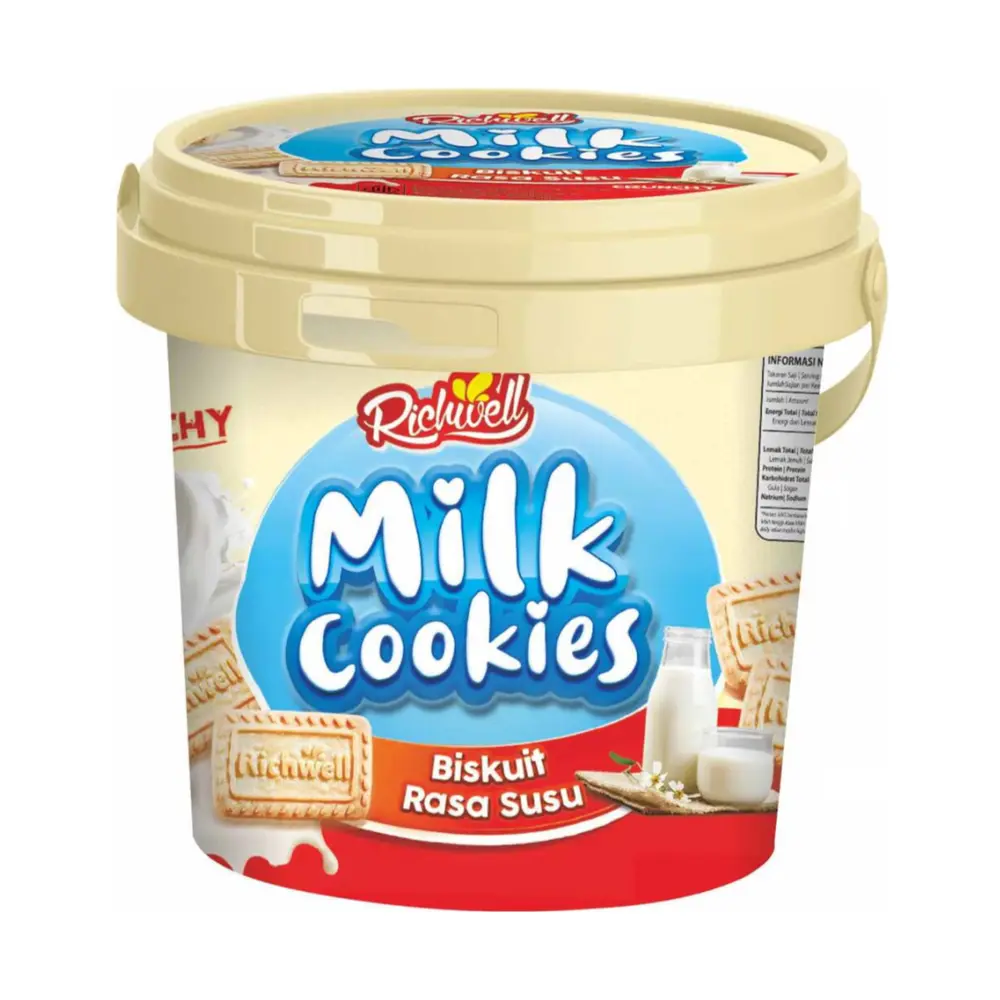 Xô Bánh Quy Sữa, Crunchy Milk Cookies, 14.1 oz (400g) - RICHWELL