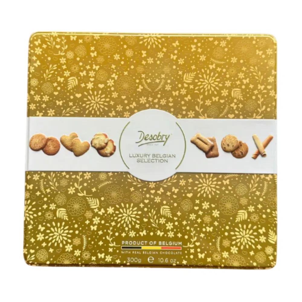 Bánh Quy Tổng Hợp 6 Loại (Vàng), Luxury Belgian Selection Biscuits, 10.6 oz (300g) - DESOBRY