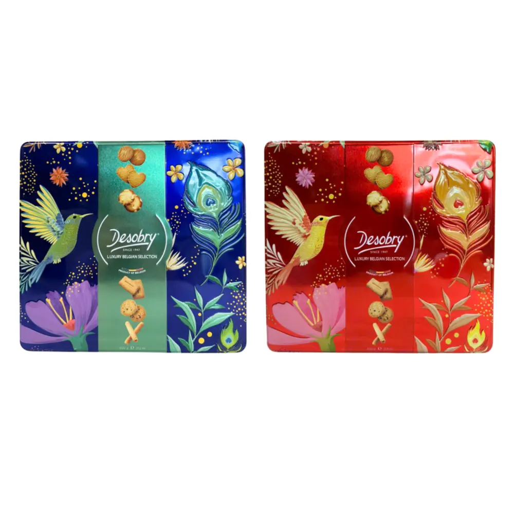 Bánh Quy Tổng Hợp 6 Loại (Xanh Dương), Luxury Belgian Selection Biscuits, 21.2 oz (600g) - DESOBRY