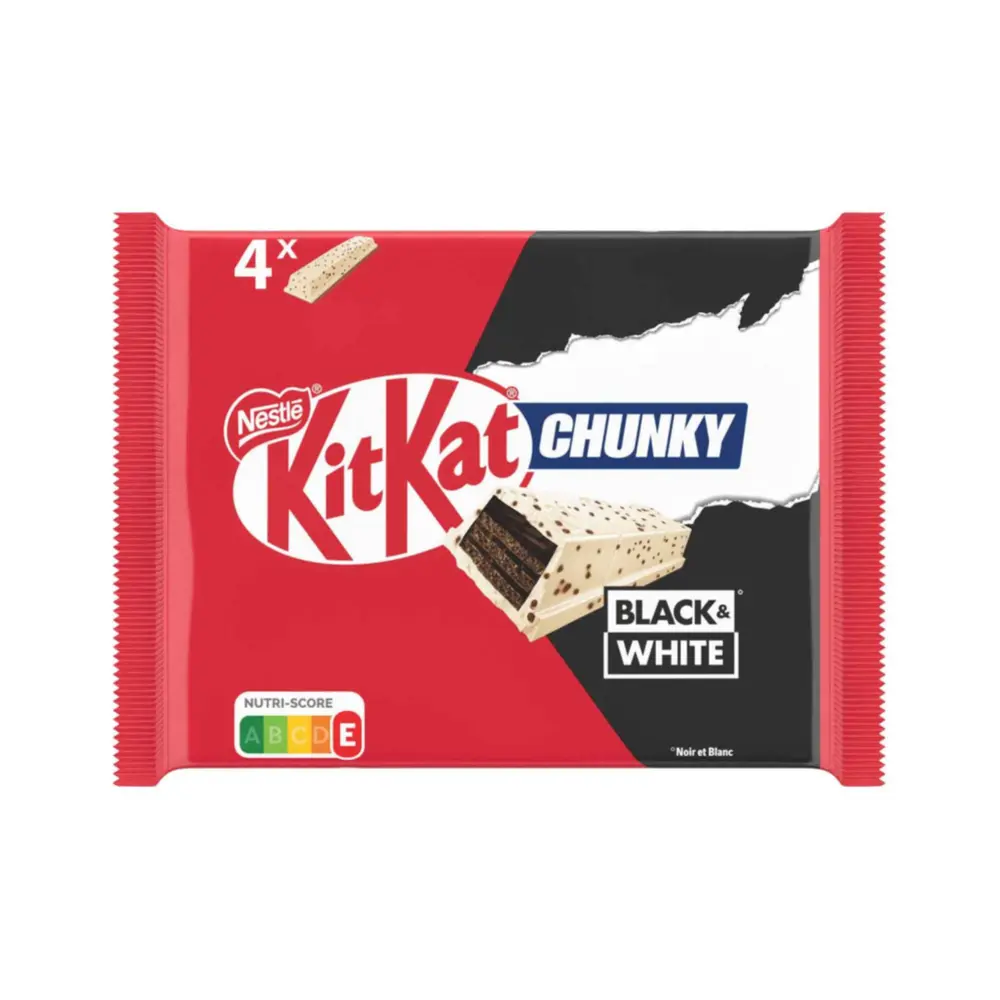 Bánh Xốp Phủ Socola Đen & Trắng, Chunky, Black & White Chocolate Wafer Bar, 4 Thanh (168g) - KITKAT