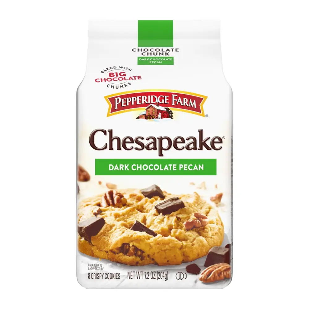 Bánh Quy Socola Đắng & Hạt Hồ Đào, Chesapeake, Chocolate Chunk Dark Chocolate Pecan, 8 Cái, 7.2 oz (204g) - PEPPERIDGE FARM