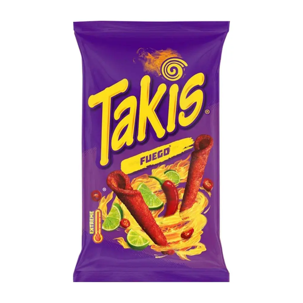 Bánh Ngô Giòn Vị Chua Cay, Fuego, Chilli & Lime-Flavour Fried Maize Snack (100g) - TAKIS