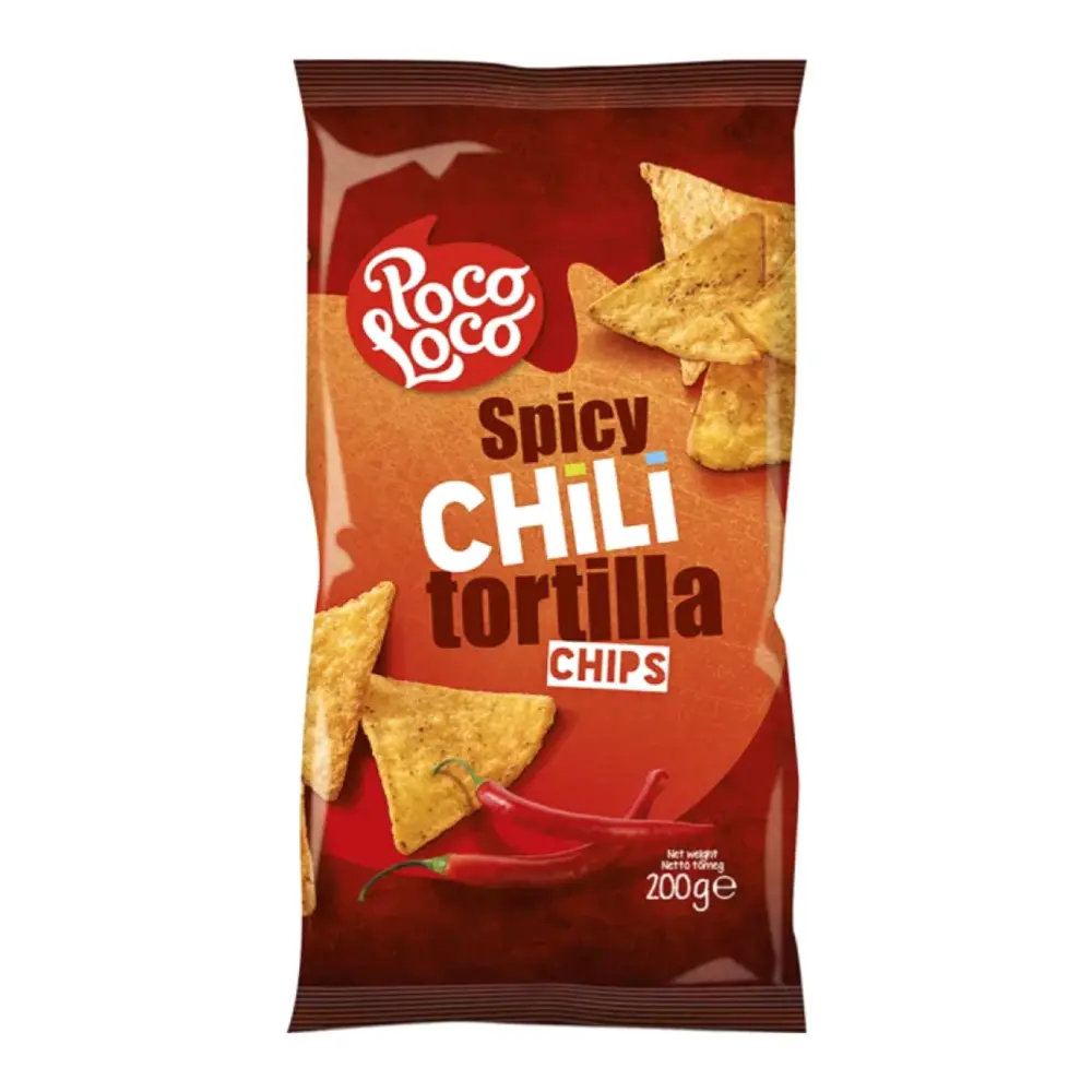 Bánh Ngô Giòn Vị Cay, Spicy Chili Tortilla Chips (200g) - POCO LOCO