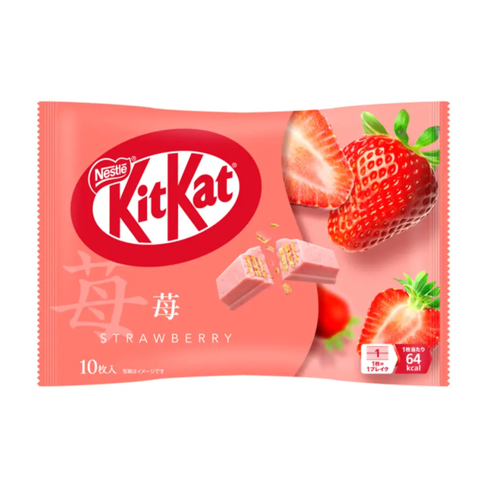Bánh Xốp Phủ Socola Dâu, Wafer Bars, Strawberry, 10 Thanh (135.6g) - KITKAT
