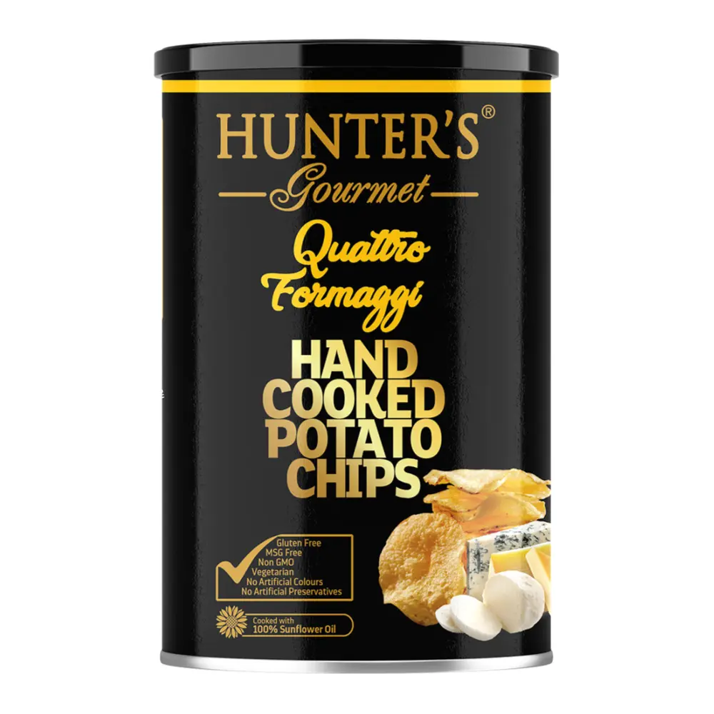 Khoai Tây Chiên Vị 4 Loại Phô Mai, Hunter`s Gourmet, Hand Cooked Potato Chips, Quattro Formaggi (150g) - HUNTER FOODS