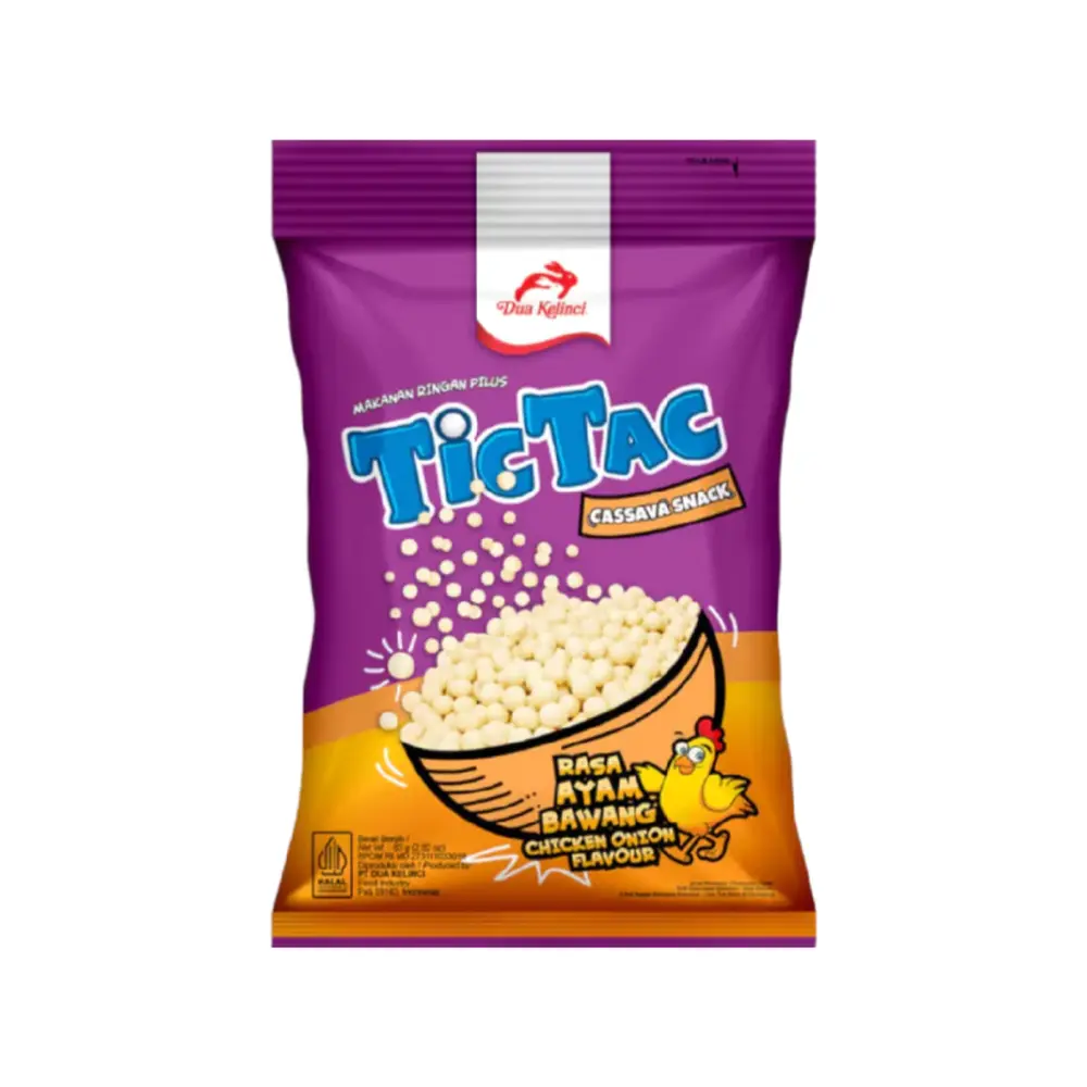 Snack Khoai Mì Vị Gà & Hành, Cassava Snack, Chicken Onion Flavour (14g) - TIC TAC