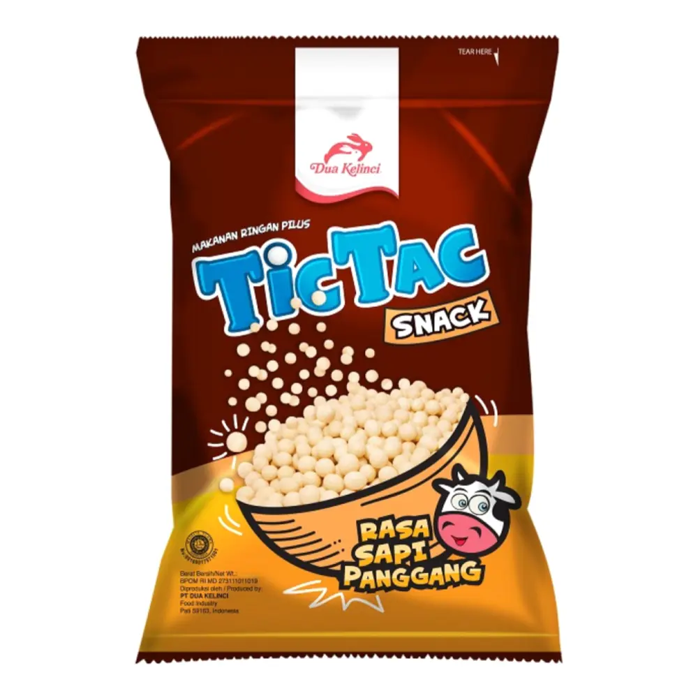 Snack Khoai Mì Vị Thịt Bò Nướng, Cassava Snack, Grilled Beef Flavour (80g) - TIC TAC