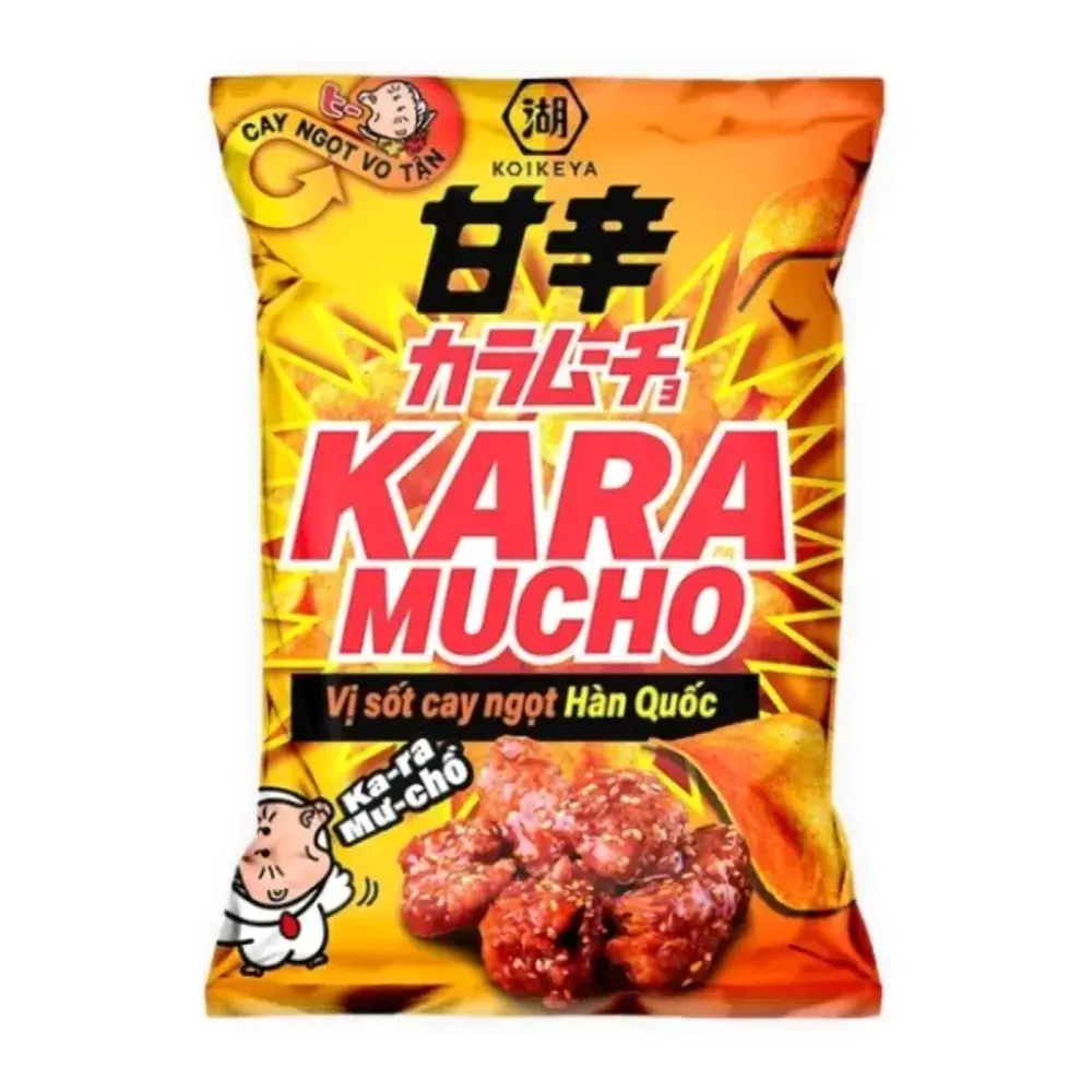 Snack Khoai Tây Vị Sốt Cay Ngọt Hàn Quốc, Karamucho Potato Chips, Korean Sweet & Spicy Sauce (80g) - KOIKEYA
