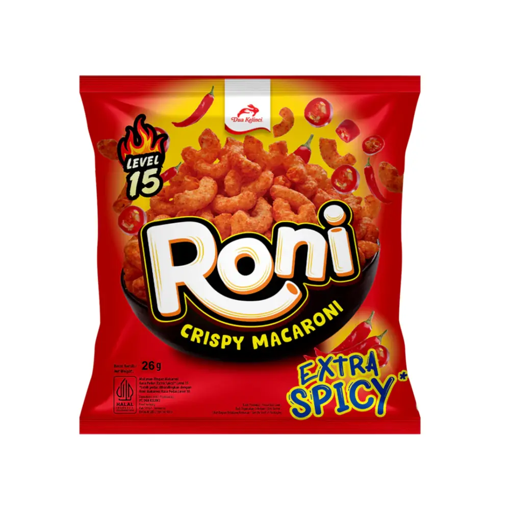 Bánh Macaroni Giòn Siêu Cay, Crispy Macaroni, Extra Spicy Level 15, 0.92 oz (26g) - RONI