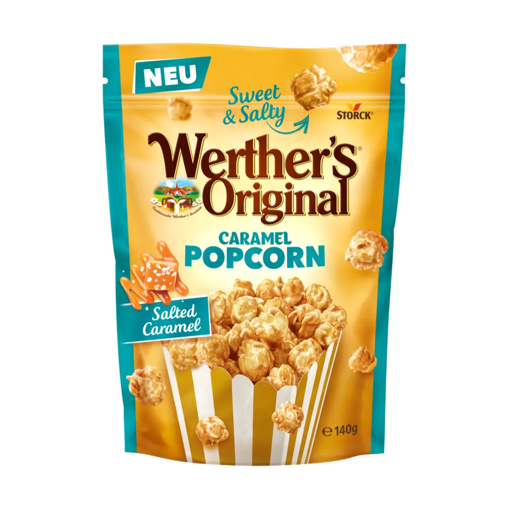 Bỏng Ngô Phủ Caramen Muối, Werther`s Original, Caramel Popcorn, Salted Caramel (140g) - STORCK