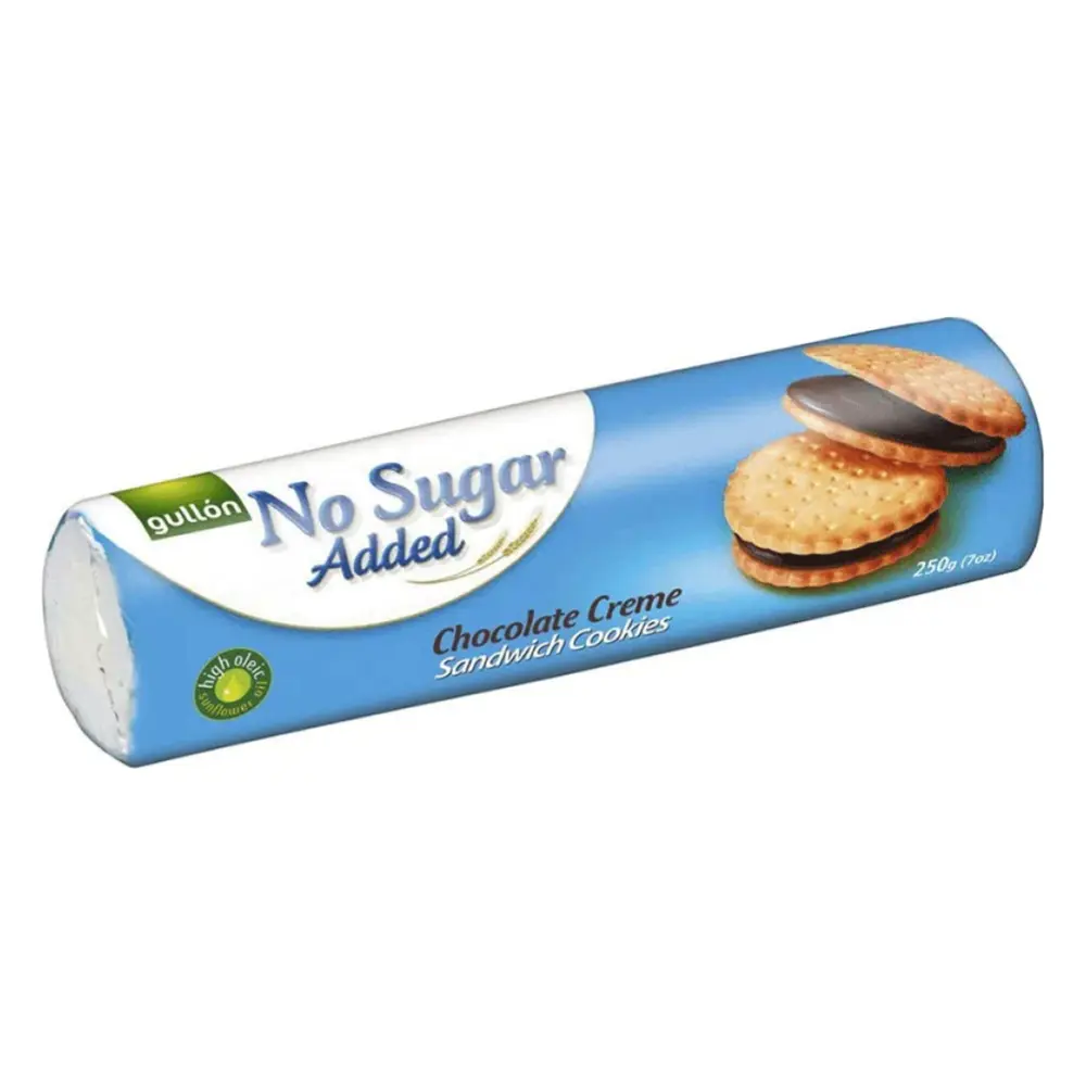 Bánh Quy Không Thêm Đường Kẹp Kem Socola, Chocolate Cream Sandwich Cookies, No Sugar Added, 8.8 oz (250g) - GULLON