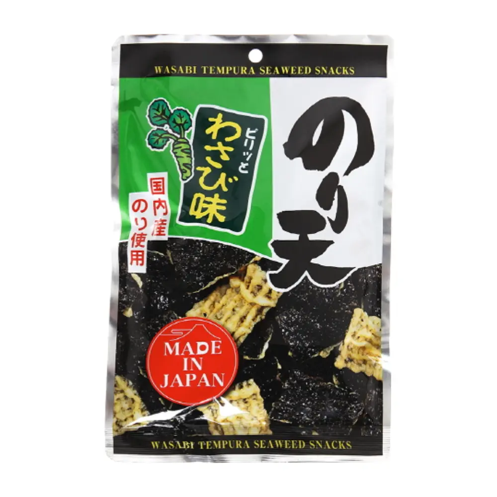 Snack Rong Biển Chiên Vị Mù Tạt, Wasabi Tempura Seaweed Snacks, 1.41 oz (40g) - DAIKO NORITEN