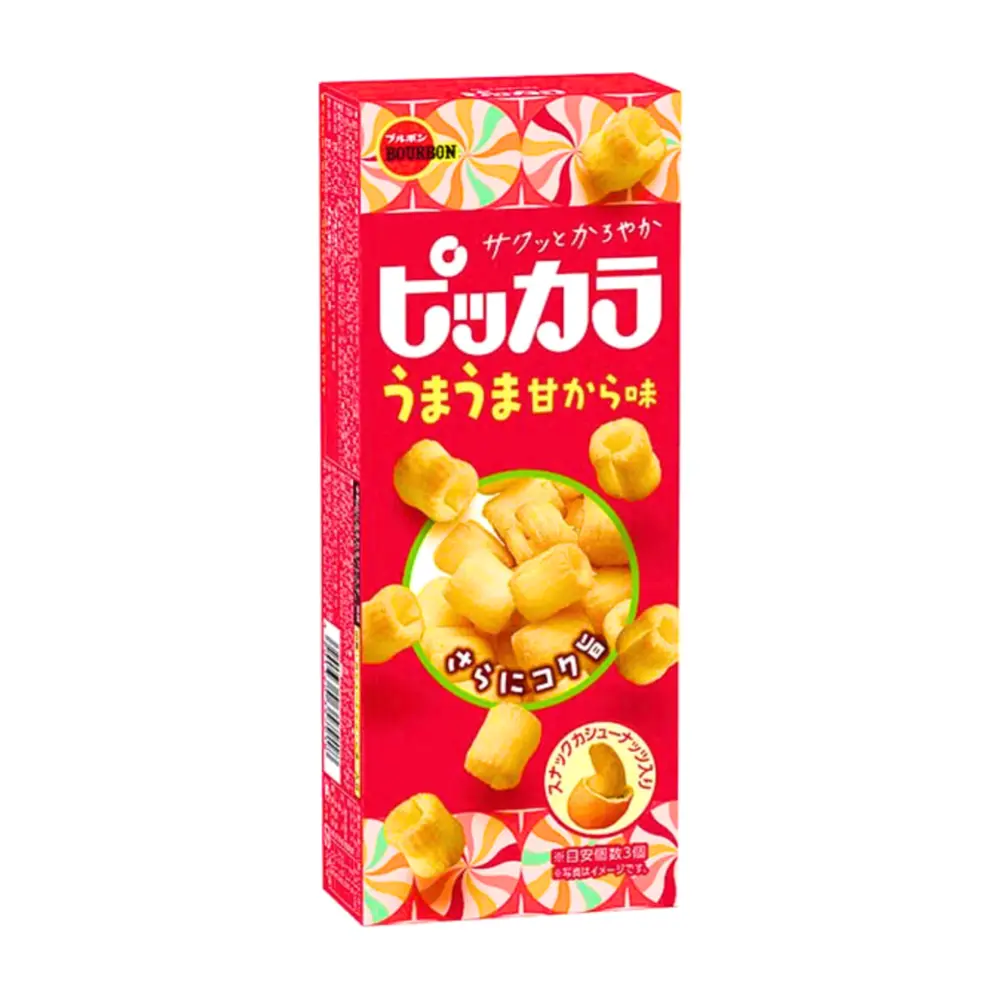 Bánh Gạo Hạt Điều Vị Nước Tương, Pikkara Cashew Nuts & Rice Cracker, Sweet Soy Sauce Flavor (51g) - BOURBON