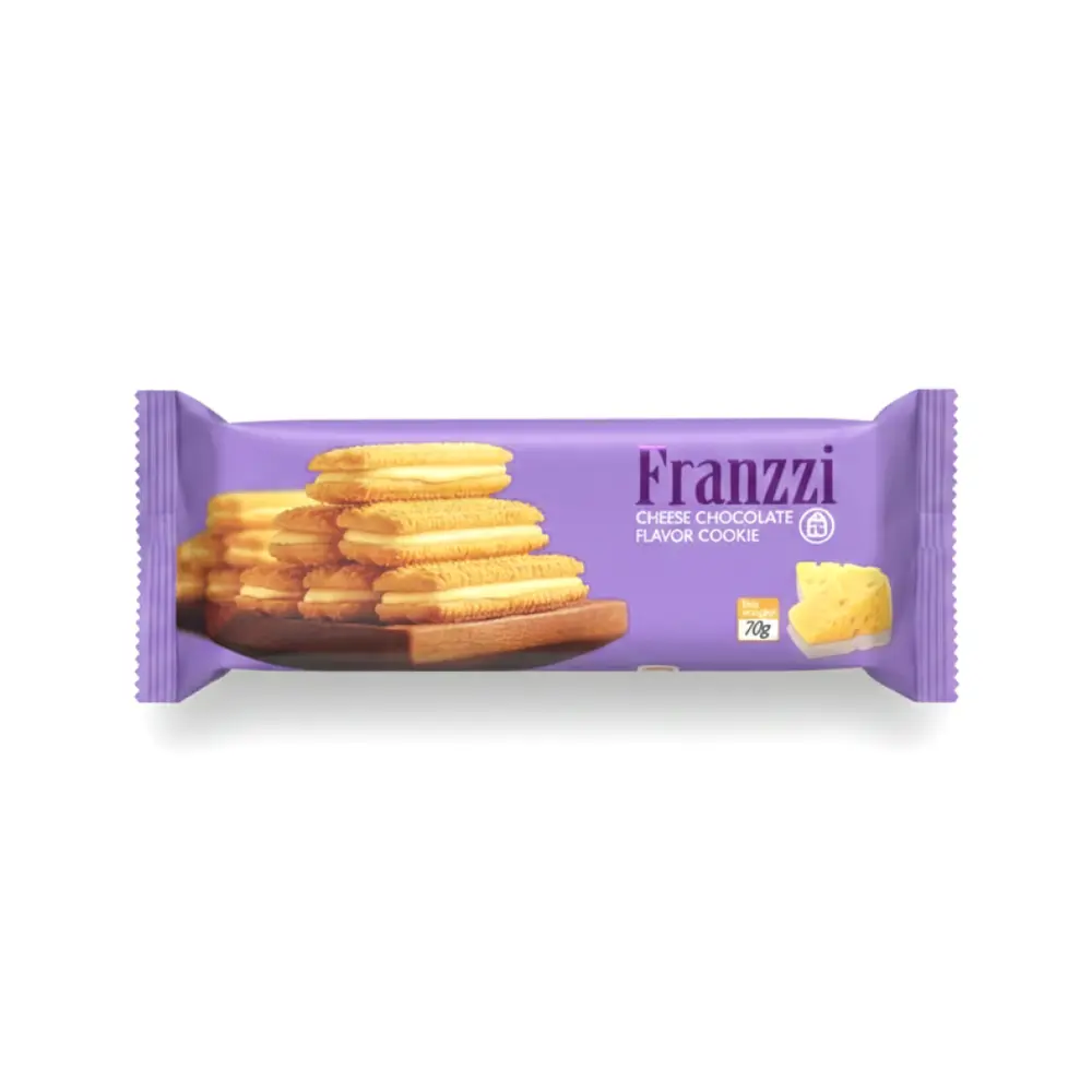 Bánh Quy Kẹp Kem Socola Phô Mai, Cheese Chocolate Flavor Sandwich Cookie (70g) - FRANZZI
