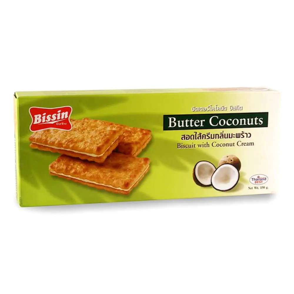 Bánh Quy Bơ Dừa Kẹp Kem Dừa, Butter Coconuts, Biscuit with Coconut Cream (150g) - BISSIN