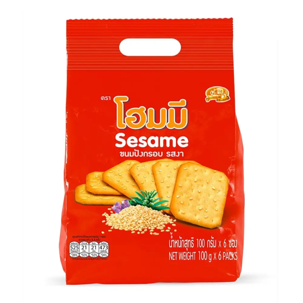 Bánh Quy Giòn Vị Mè, Sesame Crackers, 6 Gói (600g) - HOMEY