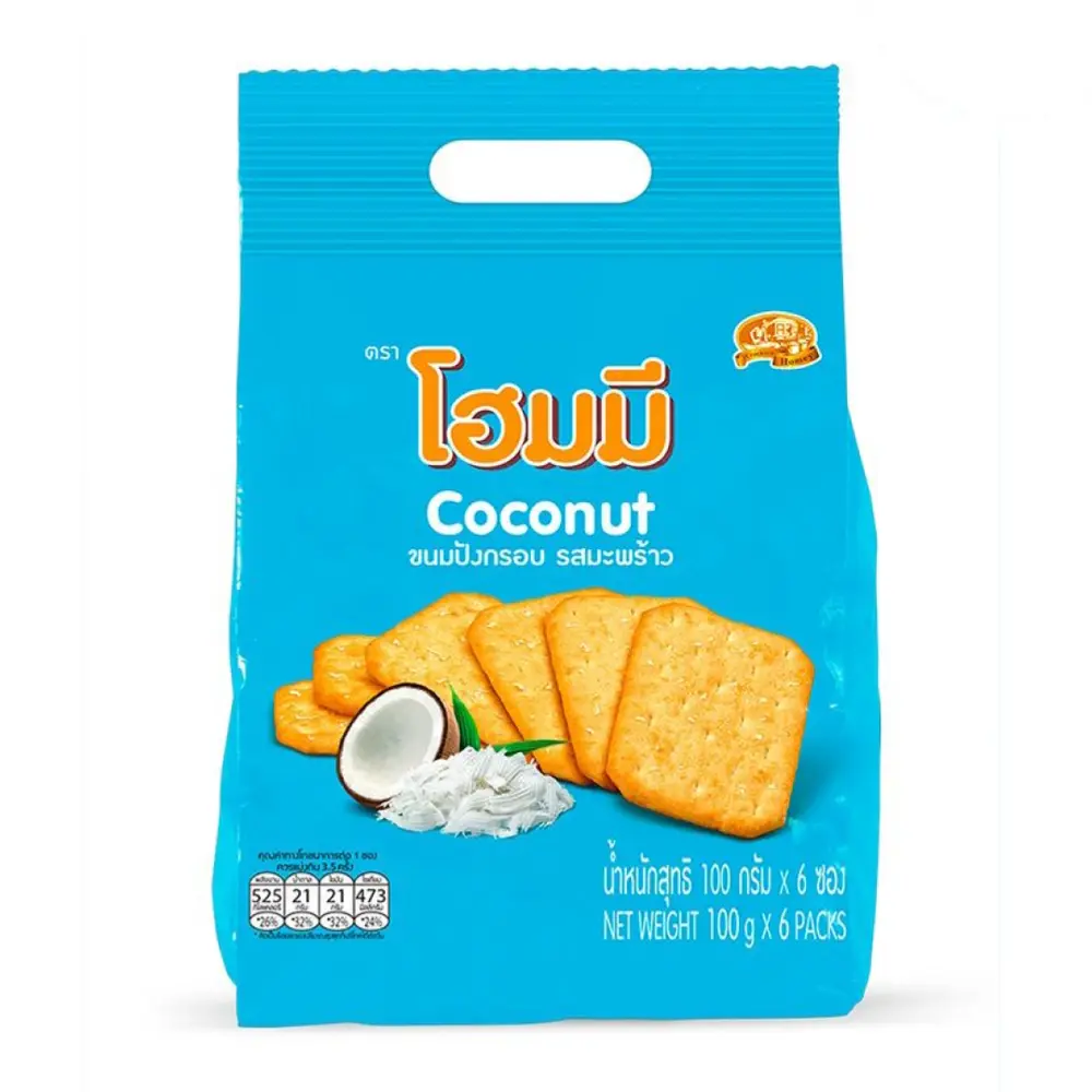 Bánh Quy Giòn Vị Dừa, Coconut Crackers, 6 Gói (600g) - HOMEY
