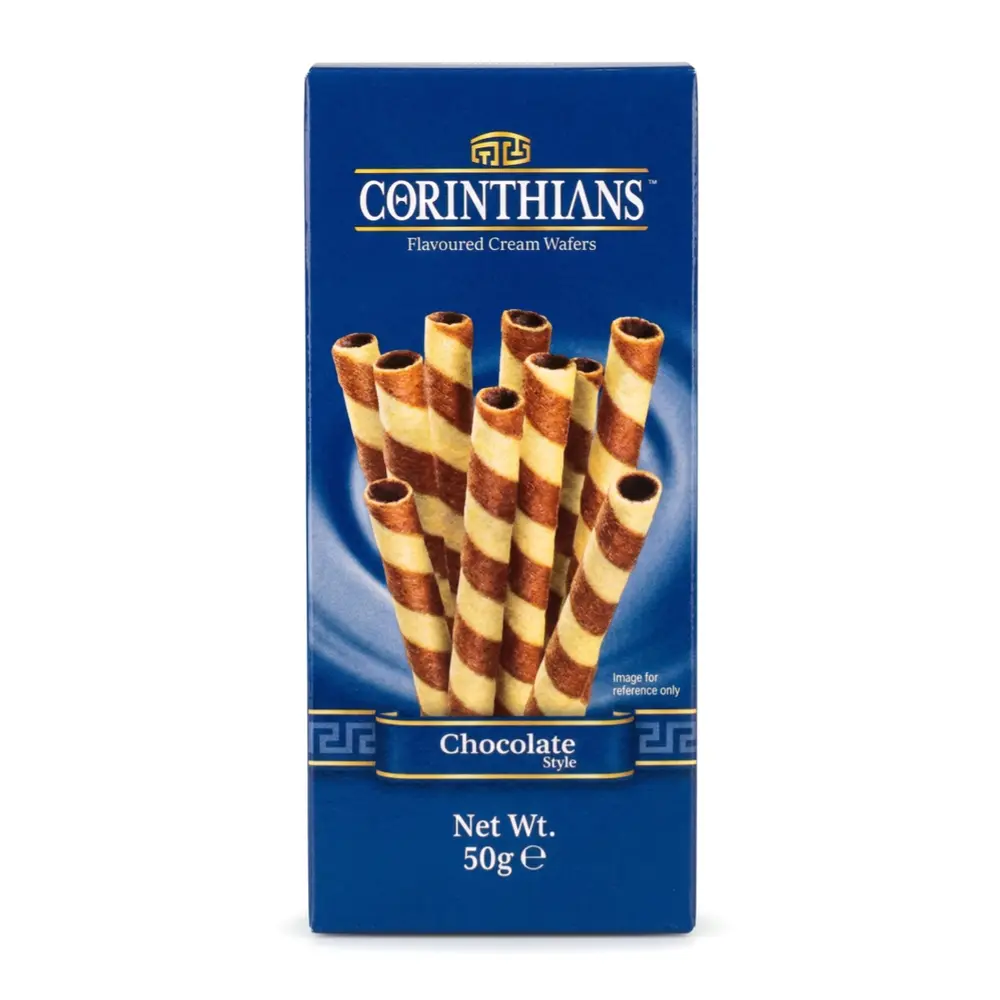Bánh Quế Nhân Kem Socola, Flavoured Cream Wafers, Chocolate (50g) - CORINTHIANS