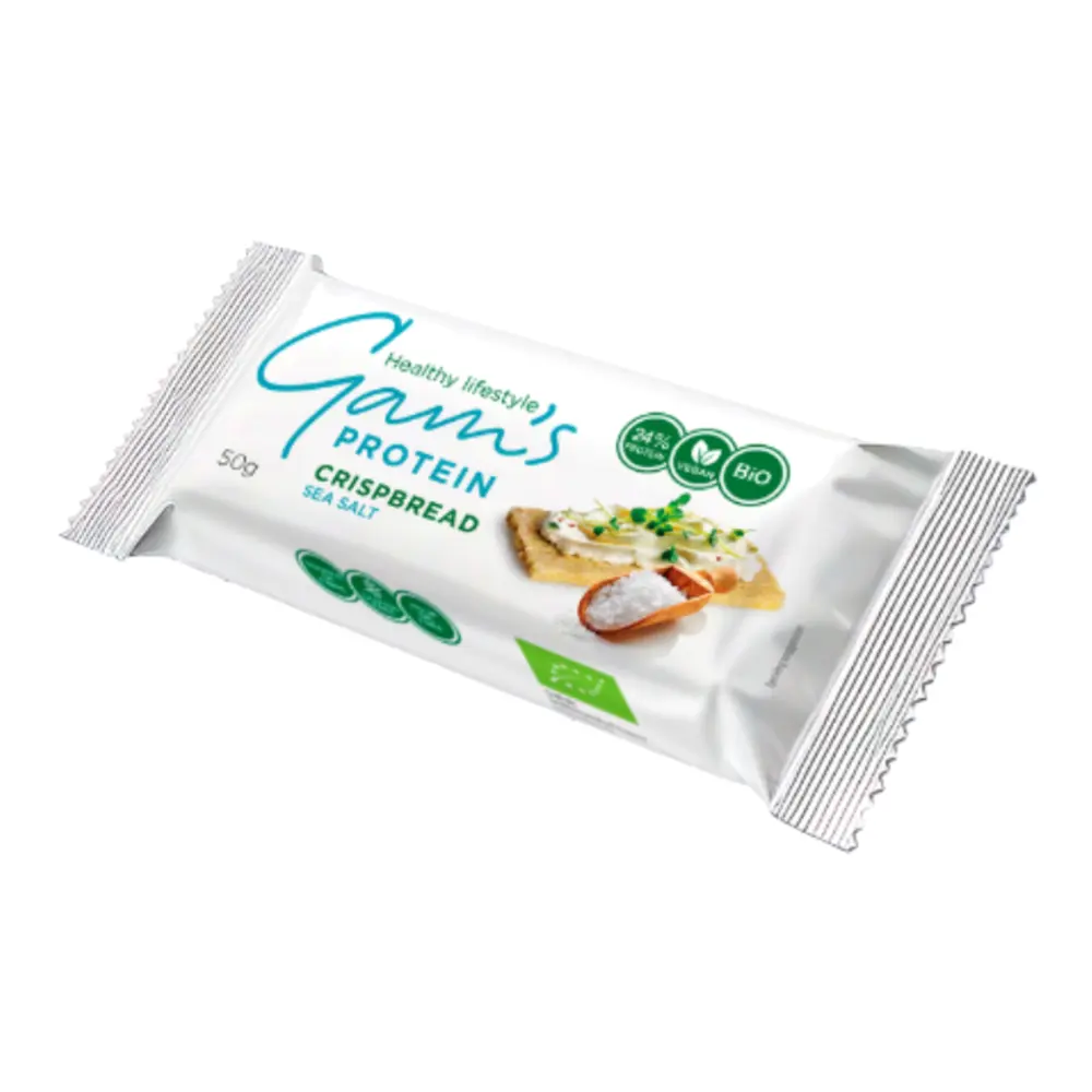Bánh Giòn Giàu Đạm Hữu Cơ Vị Muối Biển, Organic Protein Crispbread, Sea Salt (50g) - GAM'S