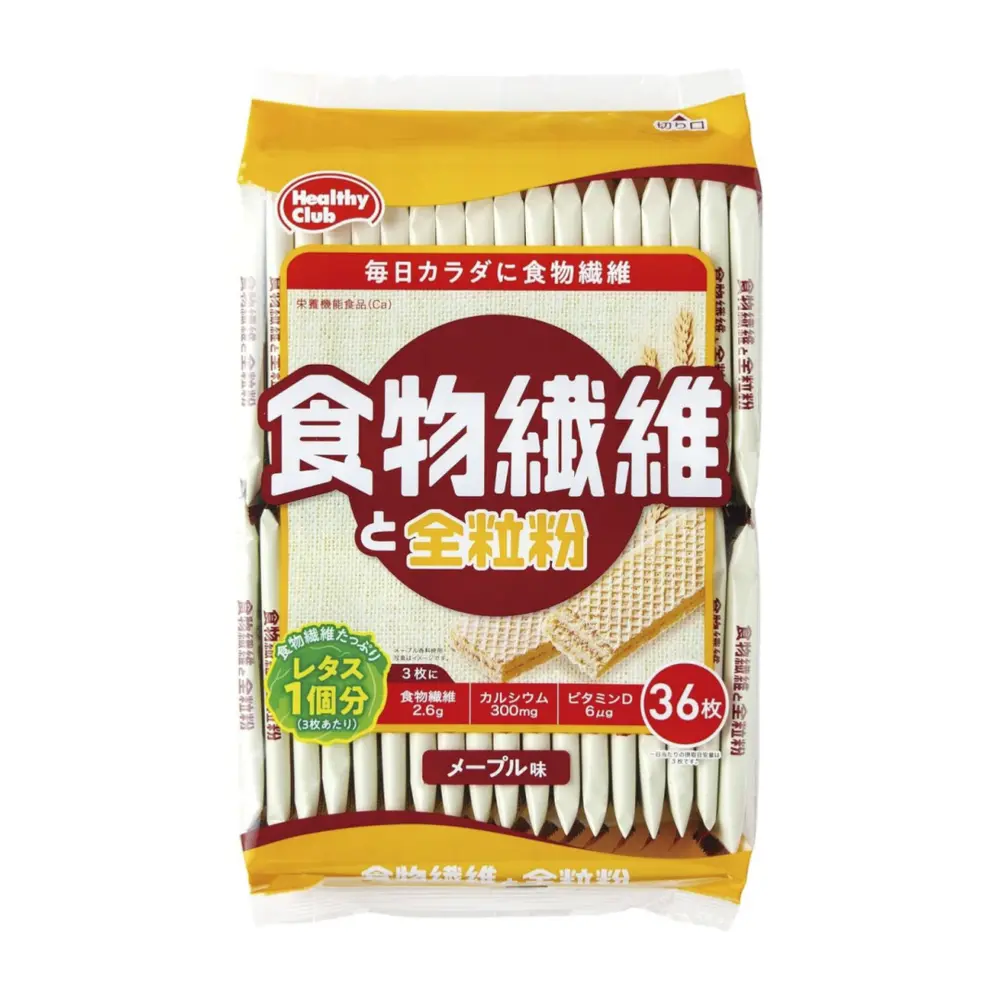 Bánh Xốp Ngũ Cốc Bổ Sung Chất Xơ Vị Lá Phong, Dietary Fiber Whole Grain Wafers, Maple Flavor, 36 Cái (259.2g) - HEALTHY CLUB