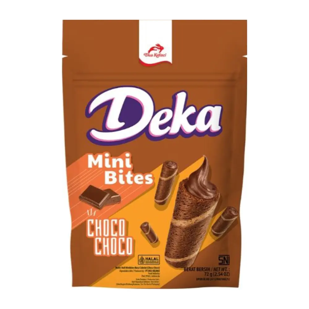 Bánh Ống Xốp Vị Socola, Mini Bites Wafer Roll, Choco Choco, 2.54 oz (72g) - DEKA