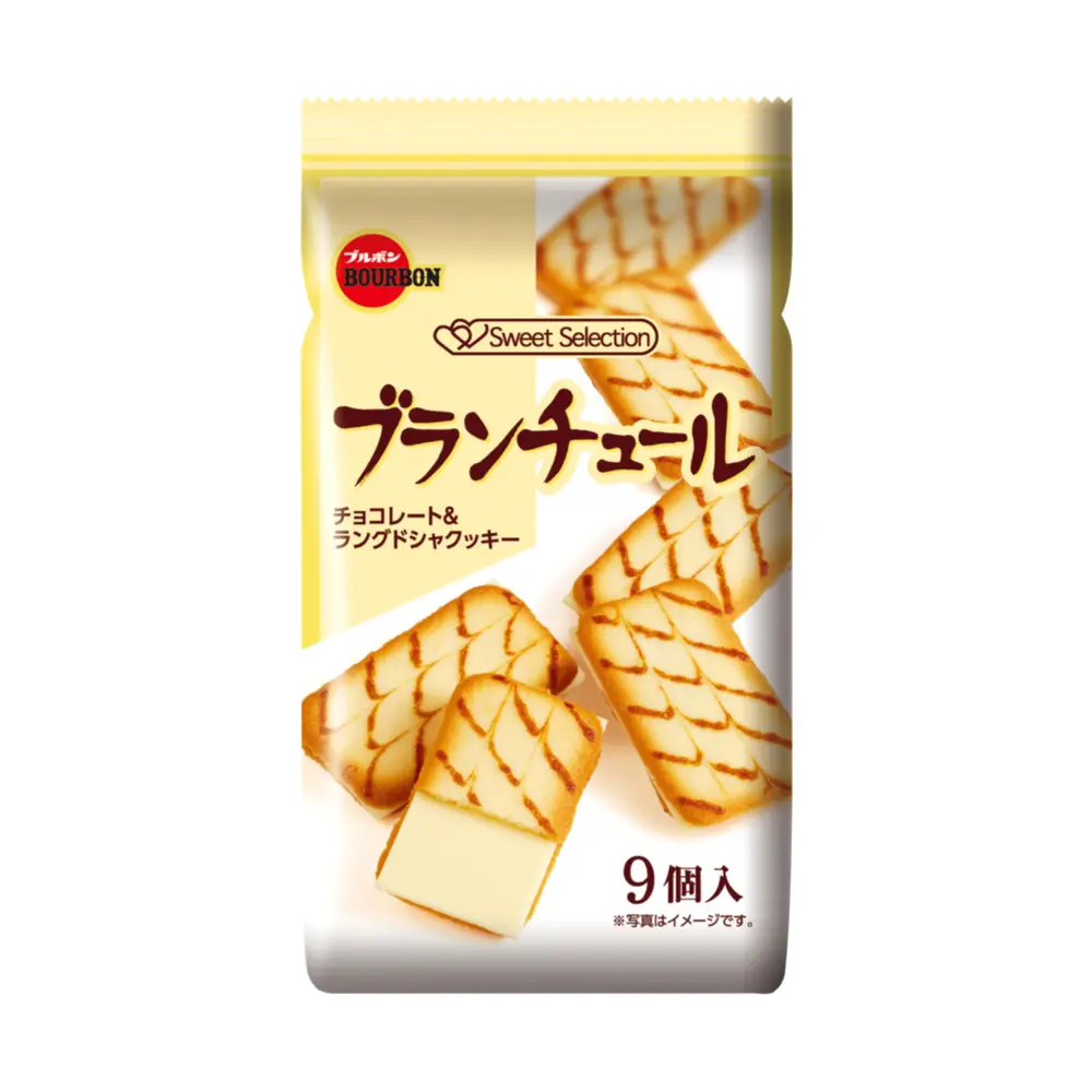 Bánh Quy Kẹp Kem Socola Trắng, White Chocolate Langue de Chat Cookies, 9 Cái (70.2g) - BOURBON