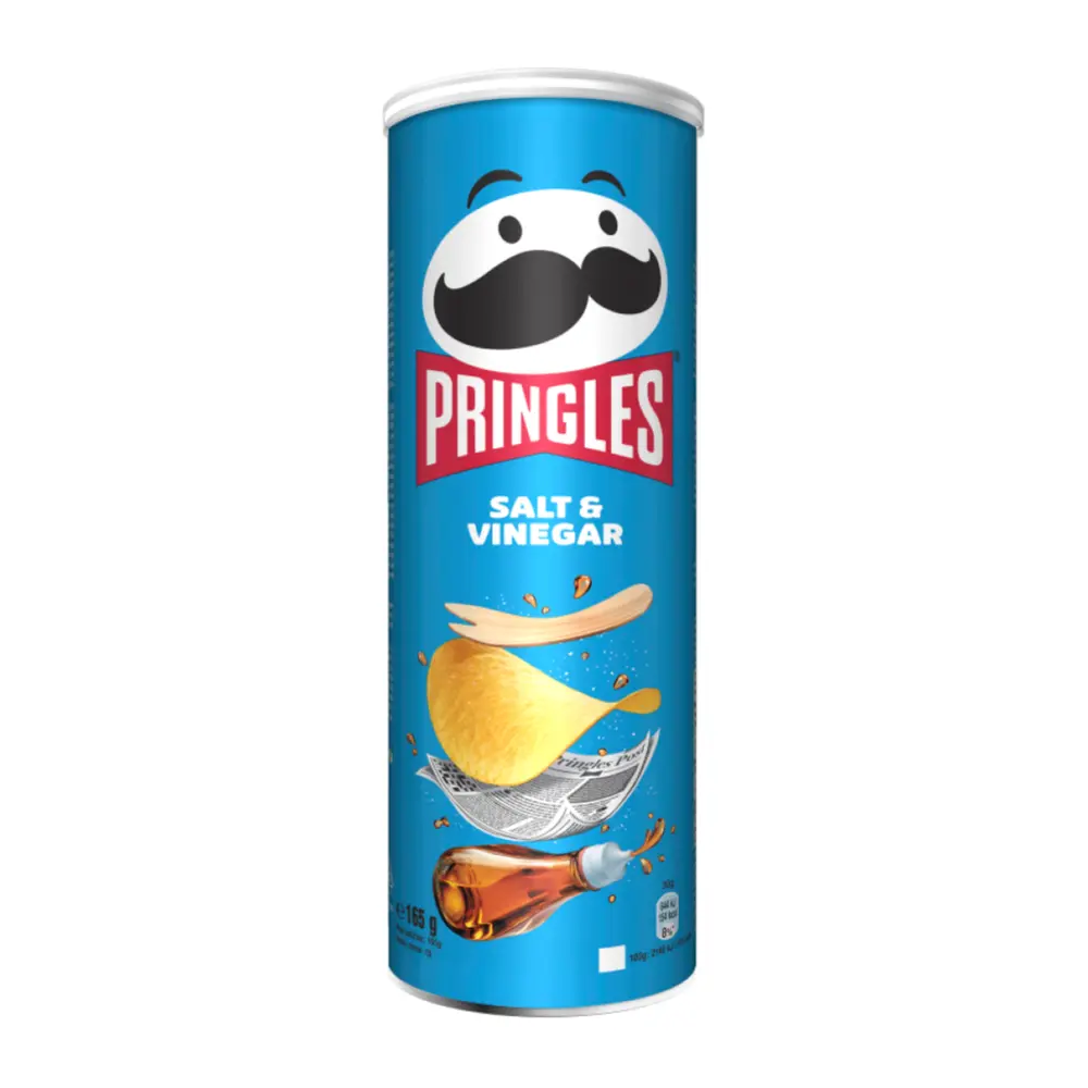 Khoai Tây Chiên Vị Muối & Giấm, Potato Crisps, Salt & Vinegar (165g) - PRINGLES