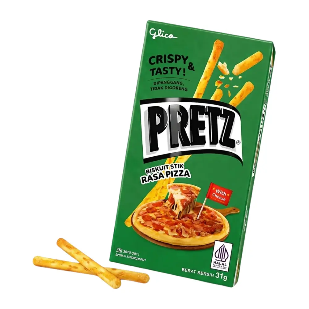 Bánh Que Vị Pizza Phô Mai, Pretz, Biscuit Stick, Pizza Flavour with Cheese (31g) - GLICO