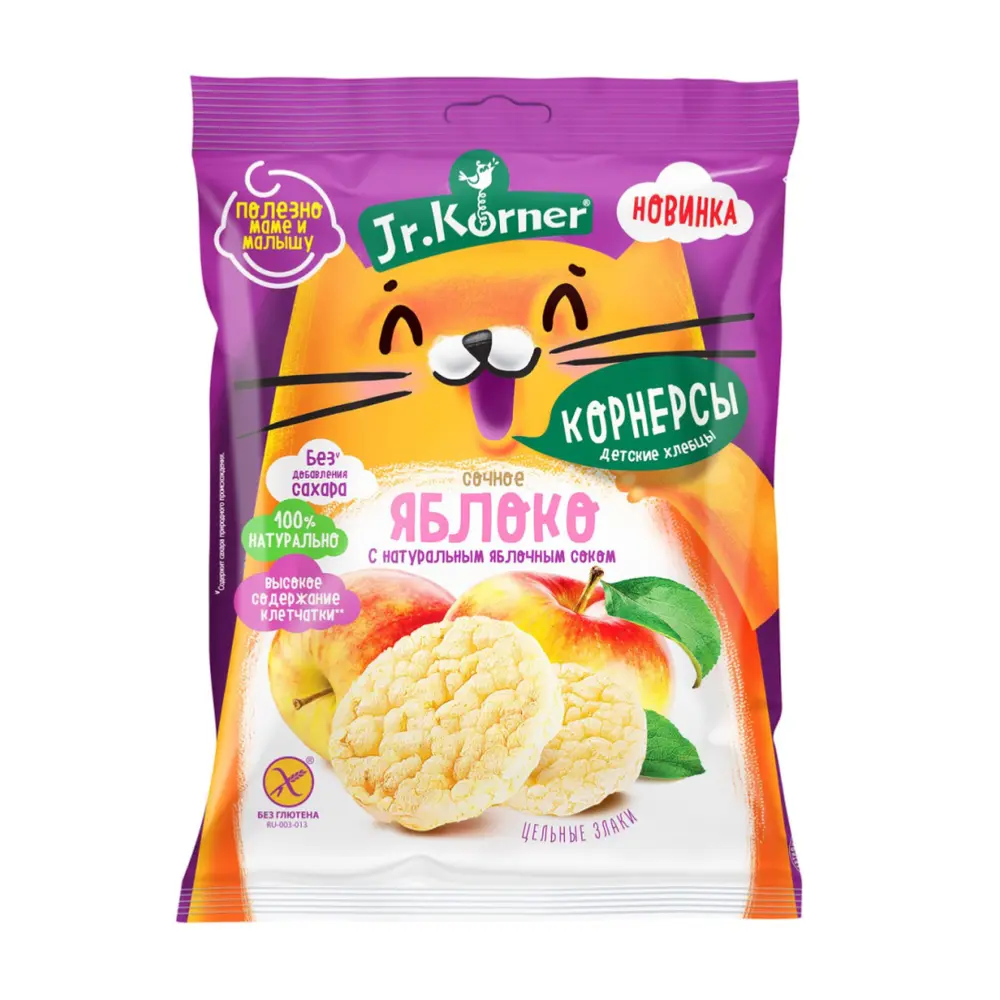 Bánh Gạo Giòn Mini Vị Táo, Crispy Rice Bread with Apple (30g) - JR. KORNER