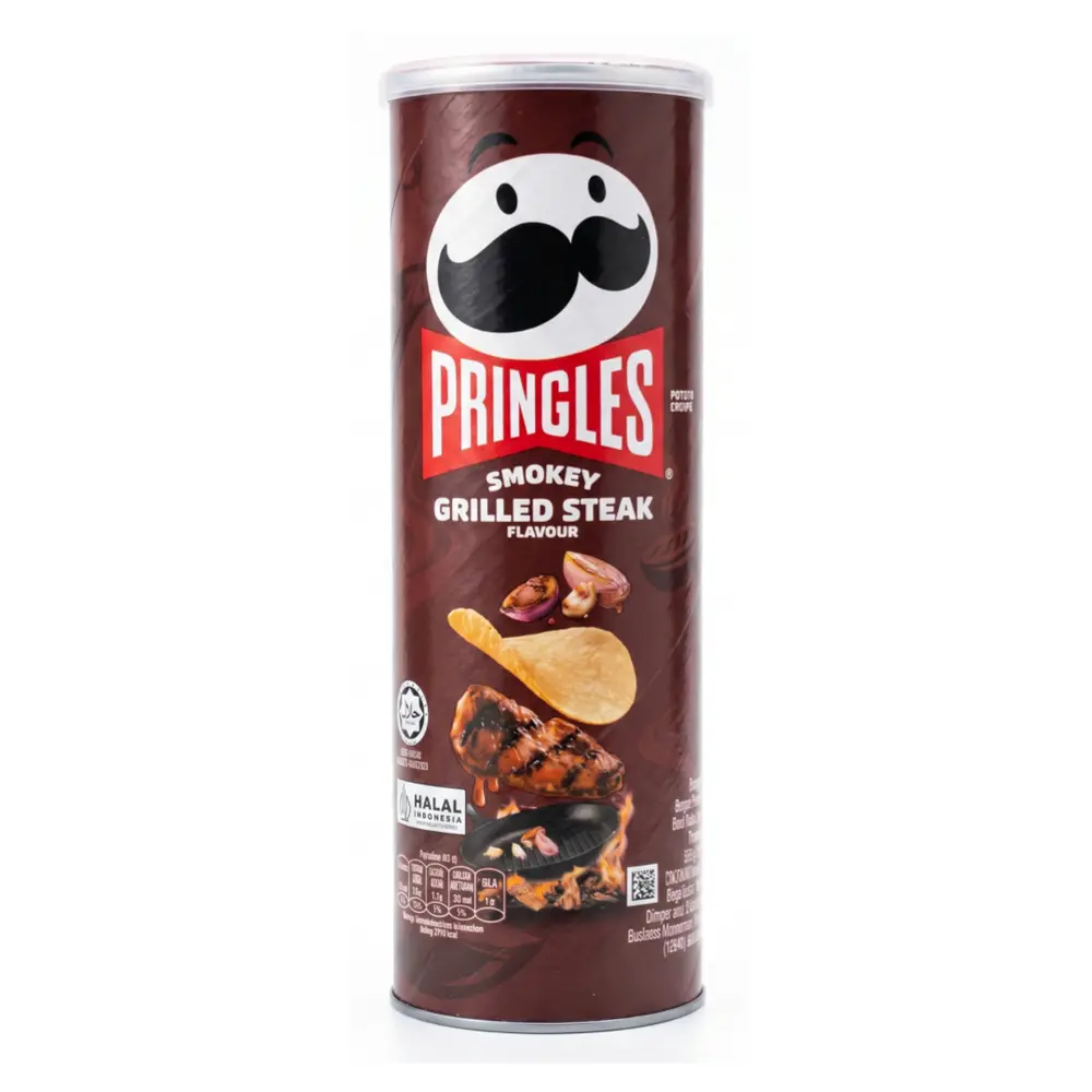 Khoai Tây Chiên Vị Thịt Nướng Xông Khói, Potato Crisps, Smokey Grilled Steak (102g) - PRINGLES