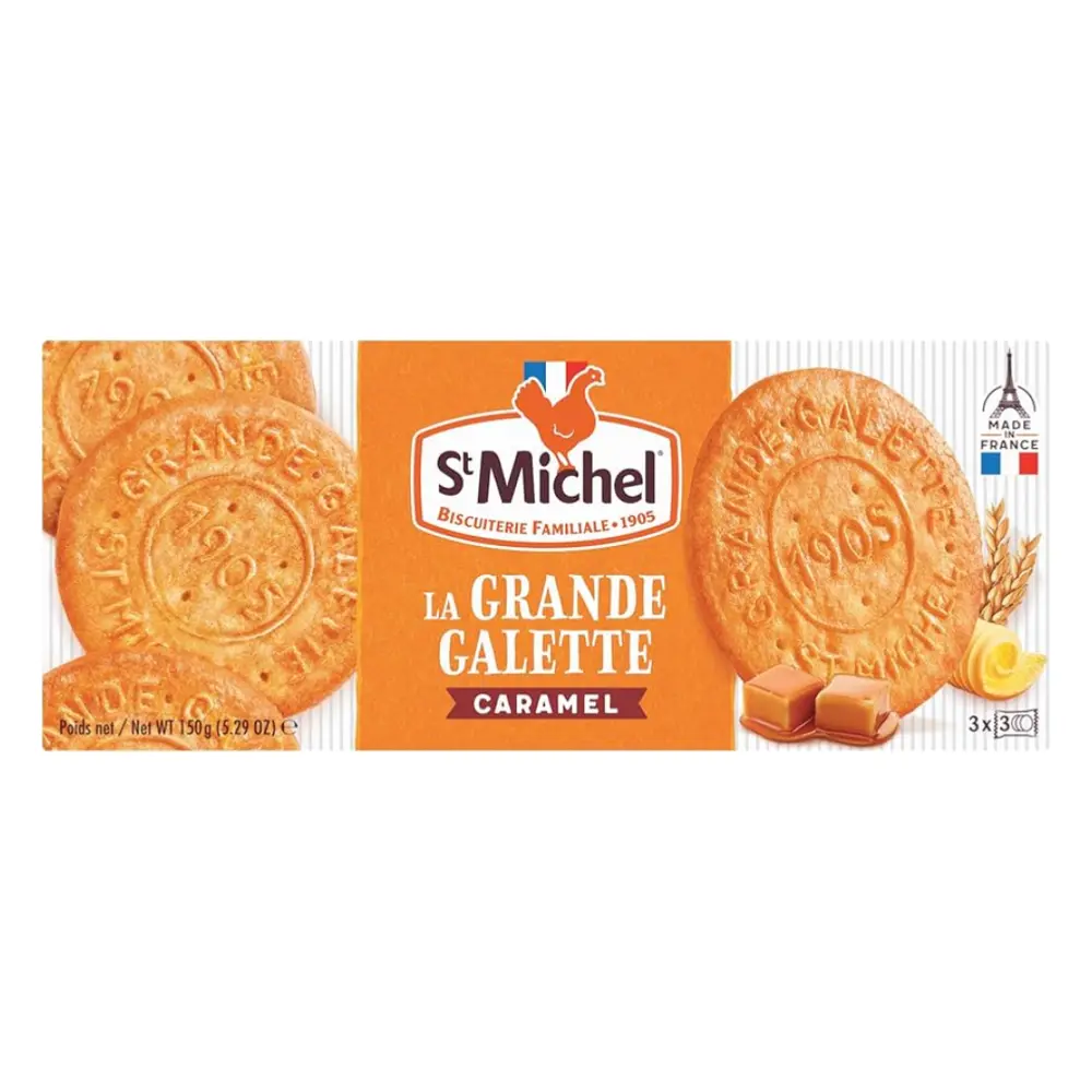 Bánh Quy Bơ Caramen, La Grande Galette, Caramel, 5.29 oz (150g) - ST MICHEL