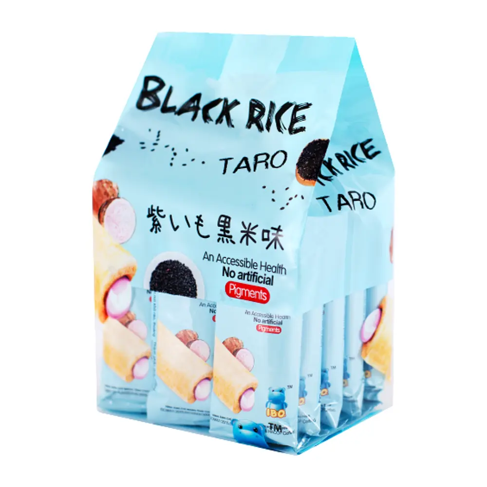 Bánh Ngũ Cốc Vị Khoai Môn, Grain Brown Rice Cake, Black Rice Taro, 5.3 oz (150g) - I.B.O