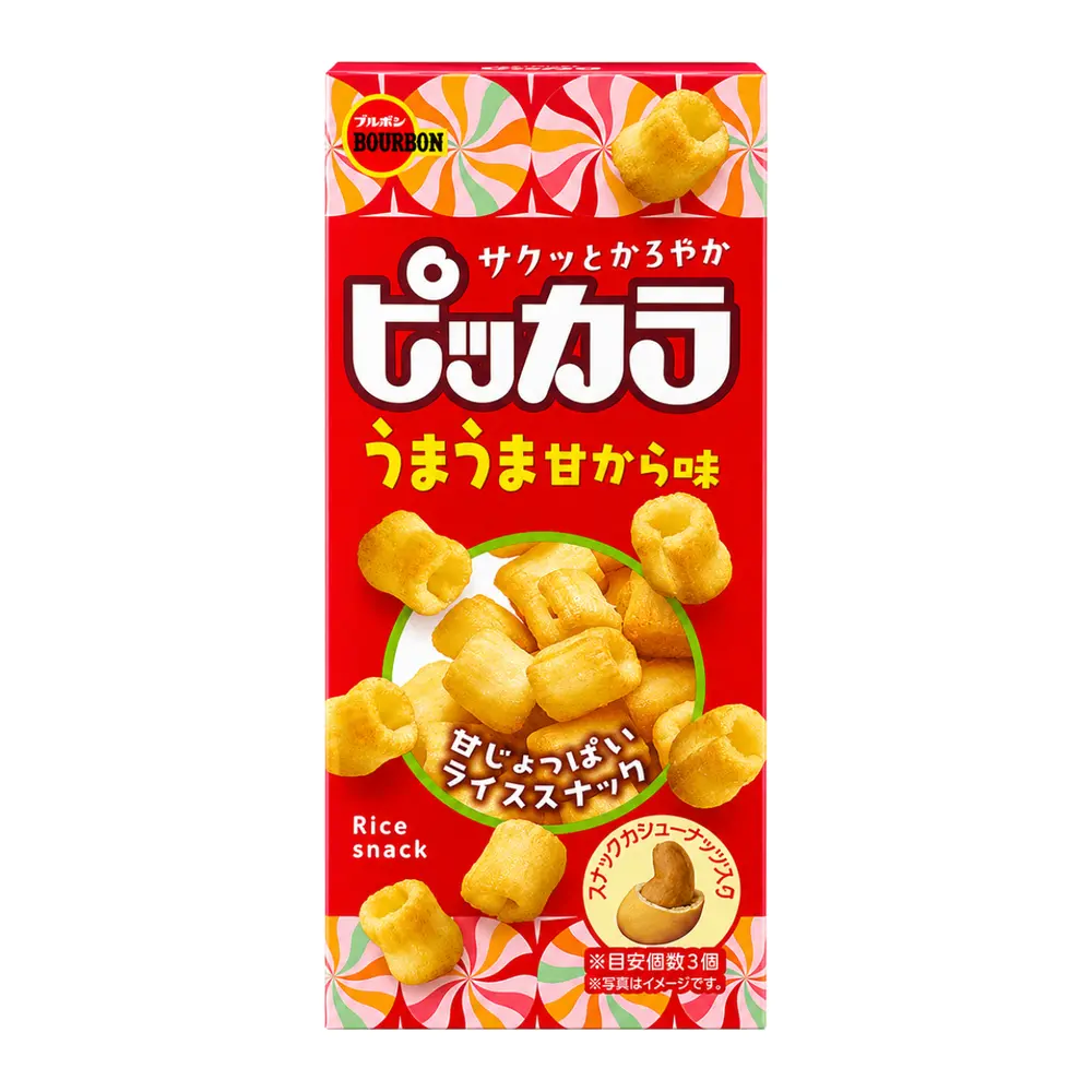 Bánh Gạo Hạt Điều Vị Nước Tương, Pikkara Cashew Rice Snack, Umama Sweet & Spicy Flavor (49g) - BOURBON