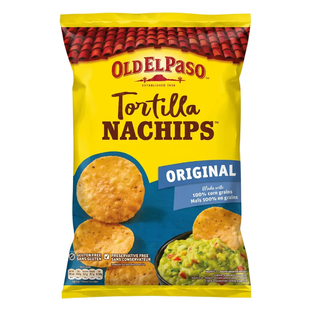Bánh Ngô Giòn, Tortilla Nachips, Original, Gluten Free (185g) - OLD EL PASO