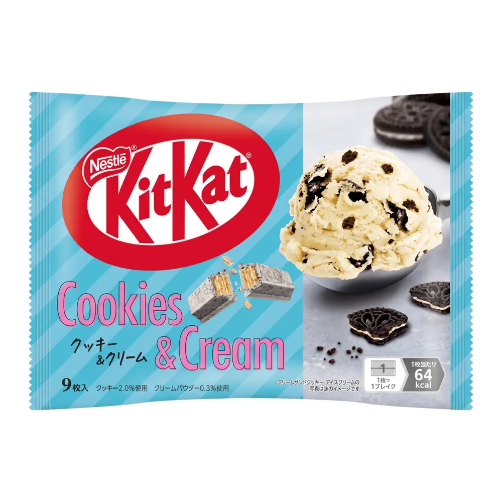 Bánh Xốp Mini Phủ Socola Bánh Quy & Kem, Mini Wafer Bars, Cookies & Cream, 9 Thanh (104.4g) - KITKAT