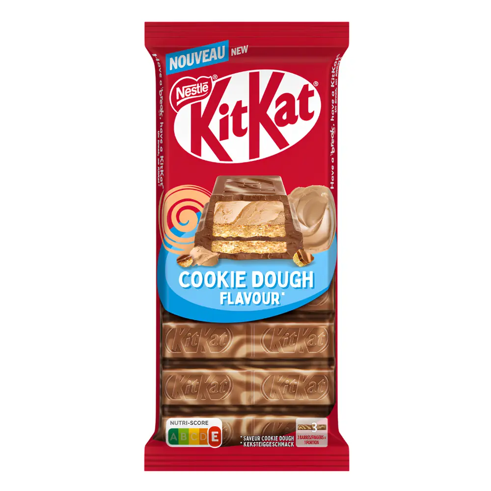 Bánh Xốp Phủ Socola Nhân Kem Bánh Quy, Crispy Wafer Coated in Milk Chocolate with Filling, Cookie Dough Flavour (99g) - KITKAT